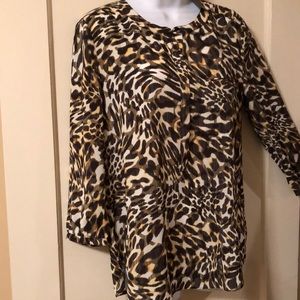 Cheetah print silk blouse